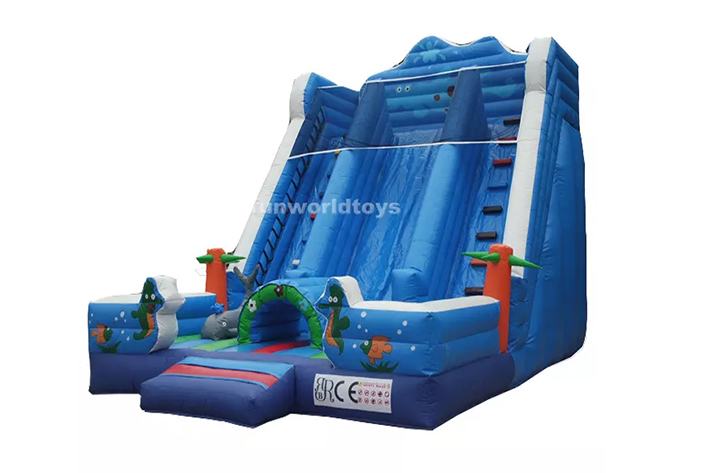 Inflatable dual lane dry slide FWD246