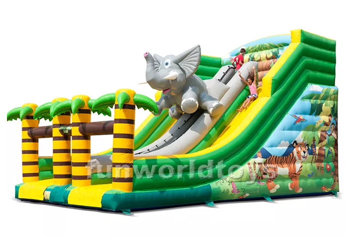 Popular factory wholesale inflatable jungle dry slide FWD223