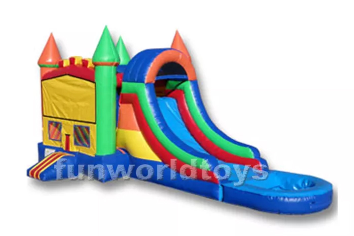 Inflatable white bounce combo house FWZ284