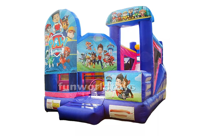 Cute dog bounce house with slide FWZ300