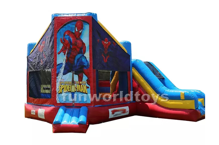 Spider man bounce house with slide FWZ298