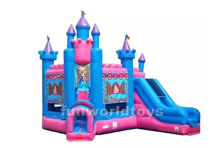 Inflatable moonwalk with slide bounce house FWZ320