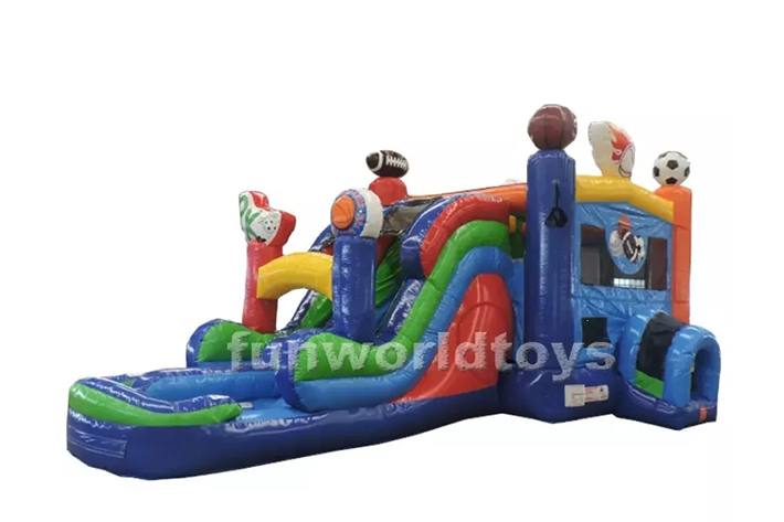 Commercial bounce house with water slide FWZ319