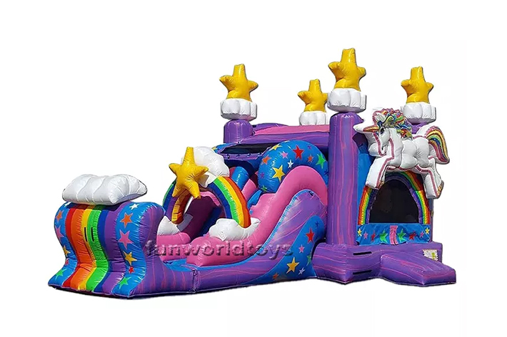 Lovely kids inflatable unicorn jumping bouncy castle FWZ368