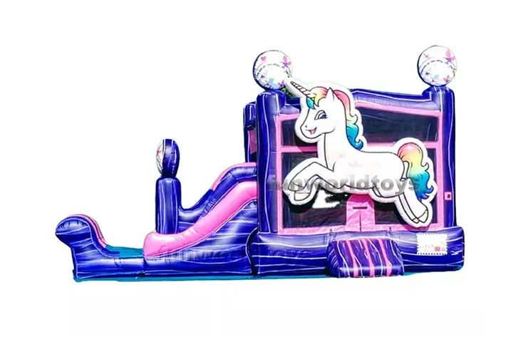 Unicorn bounce house with dry slide FWZ329