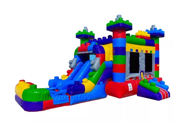 Inflatable Mega Blocks Bounce House Combo FWZ368A