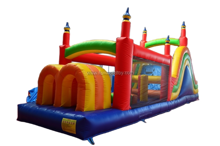 Inflatable Obstacle Course With Slide FWP209