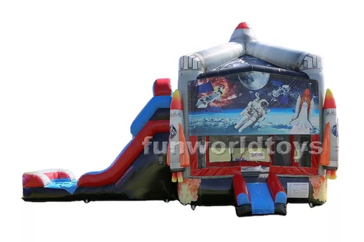 Space themed bounce house with slide FWZ297